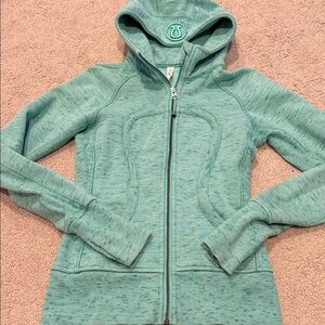 Lululemon Teal Zip-Up Hoodie scuba sweatshirt sz 2